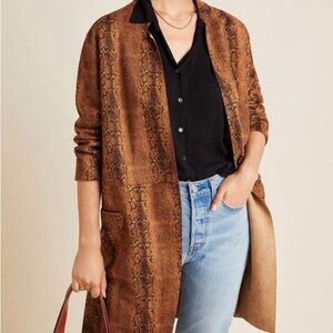 BLANKNYC Snake Print Soft Faux Suede Long Coat Size‎ Medium